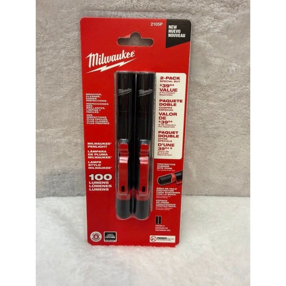 Milwaukee 2 Pack Penlight Flashlights 100 Lumens